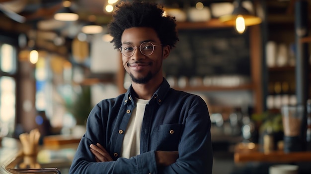 Photo un homme avec une barbe portant des lunettes et une chemise qui dit qu'il porte des lunettes