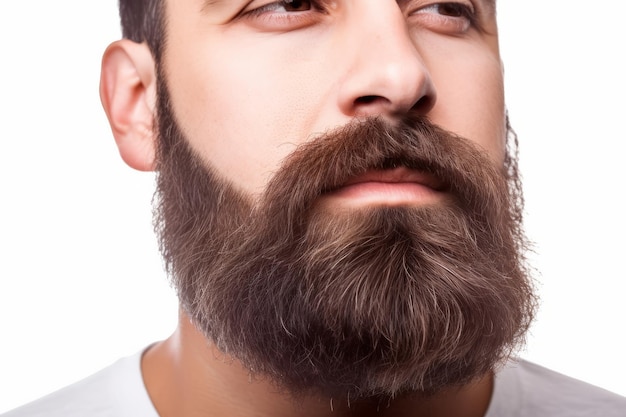 Un homme avec une barbe qui dit barbe dessus