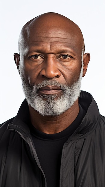 un homme avec une barbe et une veste noire