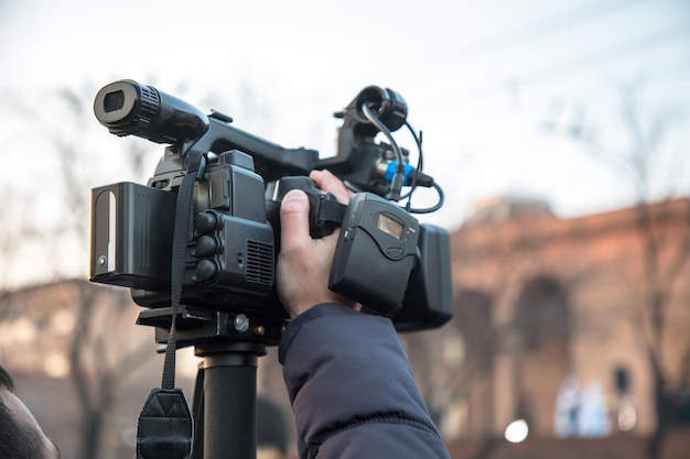 L'homme de caméra fait la vidéo