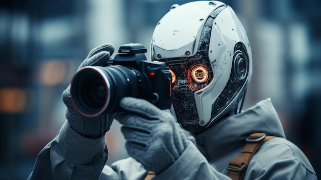 Un homme avec un casque et une caméra