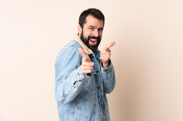 Homme caucasien, à, barbe