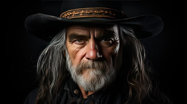 Photo un homme avec un chapeau et un chopeau qui dit le nom de sur lui