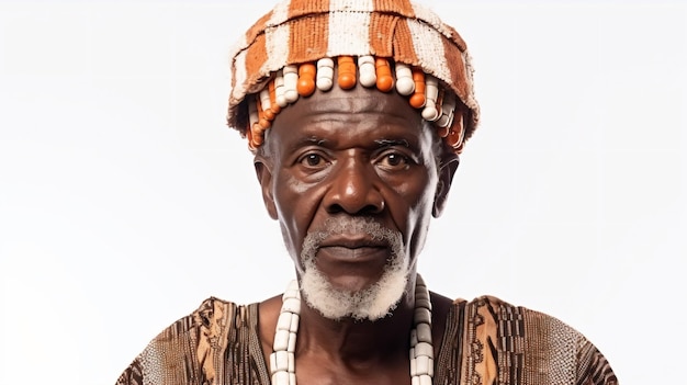 un homme avec un chapeau et un collier