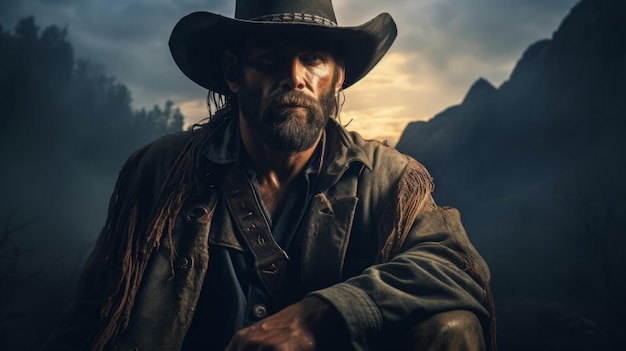 un homme avec un chapeau de cow-boy