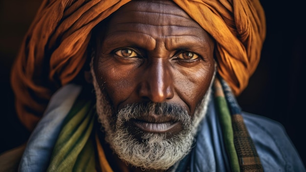 Un homme avec un chapeau jaune et un chapeau jaune