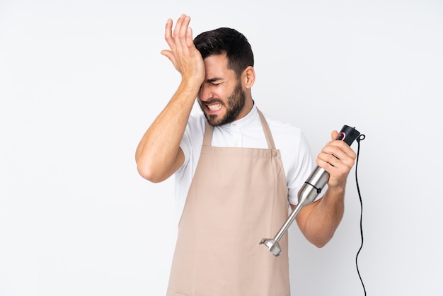 Homme chef sur blanc isolé