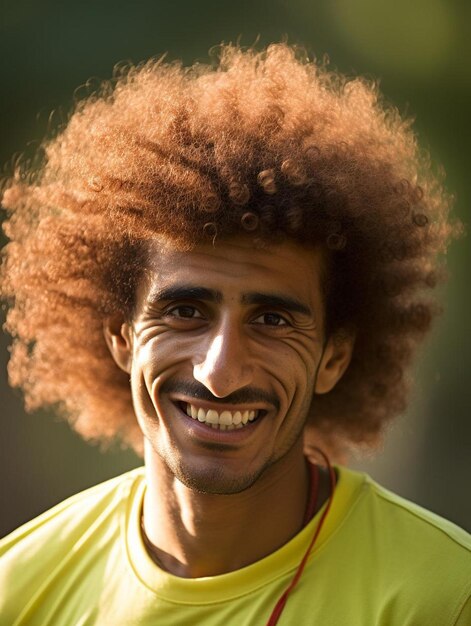 Photo un homme avec une chemise jaune qui dit taches de rousseur