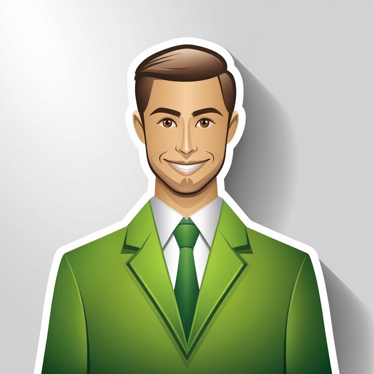 Photo un homme avec une chemise verte et une cravate verte avec un fond blanc
