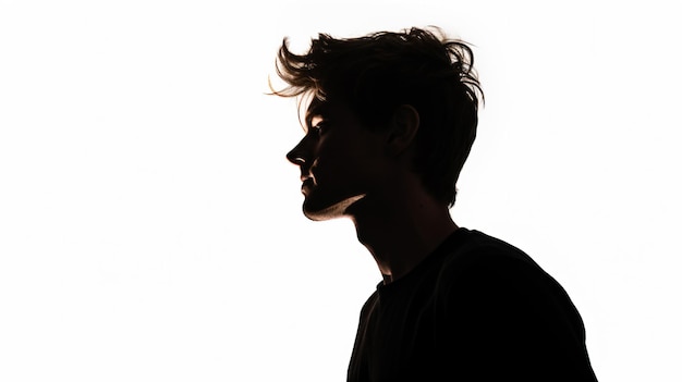 un homme avec une coiffure en silhouette