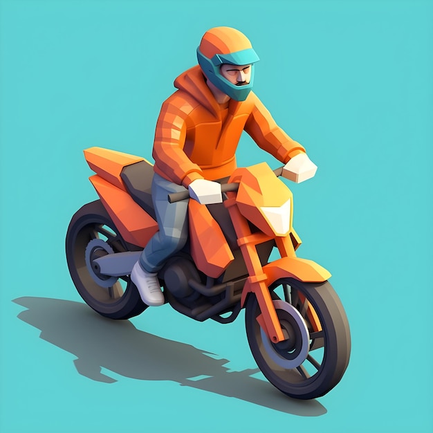 Un homme conduisant une moto avec un casque bleu.