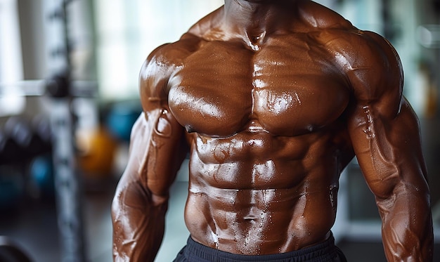 un homme avec un corps musclé et ses shorts noirs