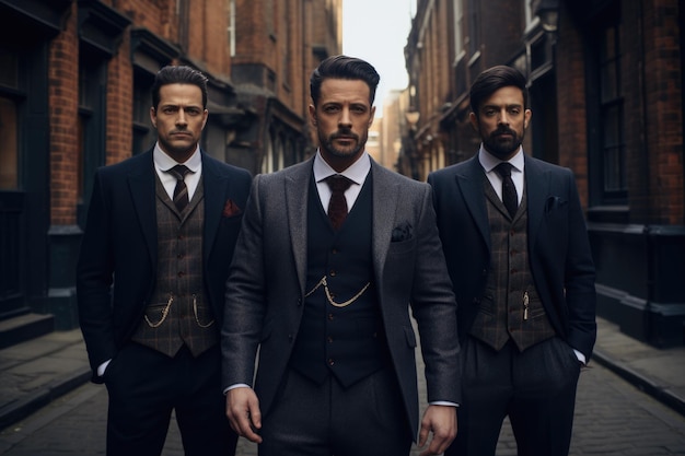 Homme En Costume De Style Gang Peaky Blinders à L'ancienne Rétro