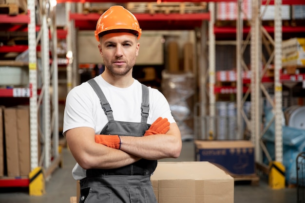 Photo homme de coup moyen avec les bras croisés