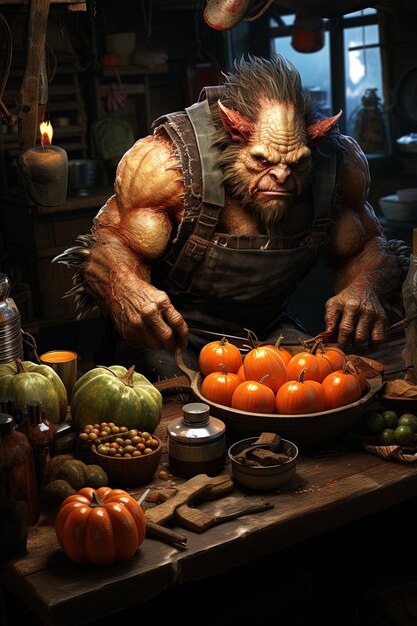 Photo un homme dans une cuisine avec un bol de légumes et un bol de tomates