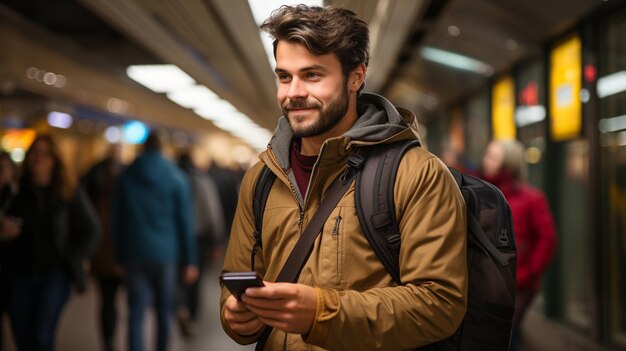 homme dans la station