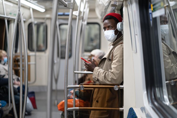 Photo un homme dans le train.