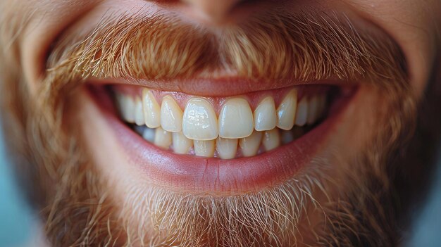 Un homme avec des dents blanches.