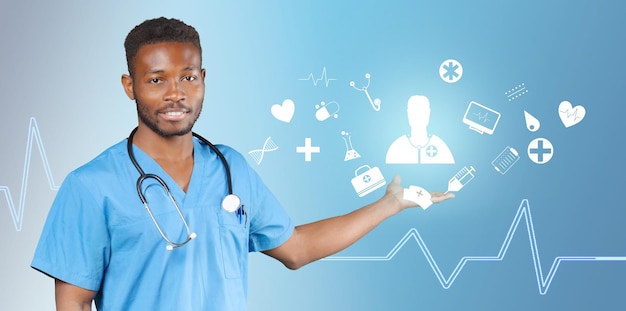 Photo homme de docteur en médecine afro-américain