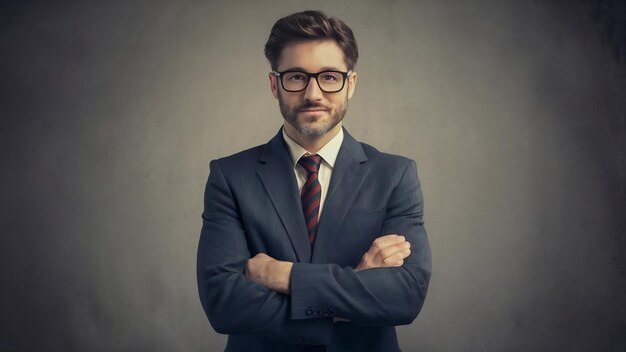 Un homme élégant avec les bras croisés.