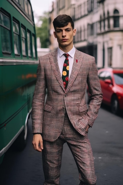 Homme élégant avec une coupe de cheveux inspirée des Beatles