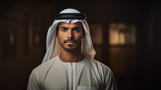 Photo un homme des émirats arabes habillé ai génératif