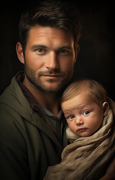 homme avec enfant père avec fils ou fille amour paternel