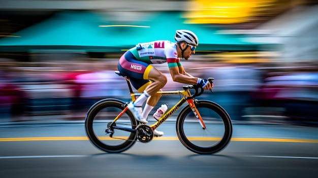 Photo un homme faisant du vélo