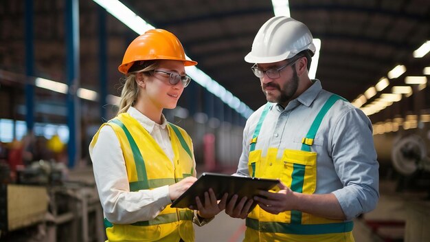 Un homme et une femme dans une usine.