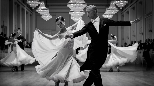 Photo un homme et une femme dansent dans un studio de danse