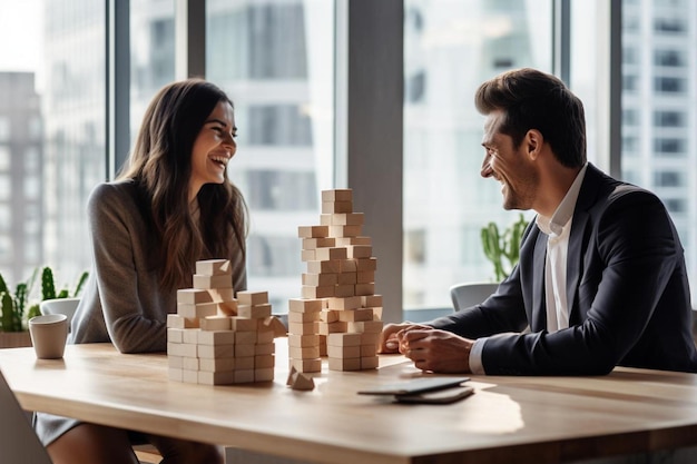 un homme et une femme jouant à un jeu de société de dominos