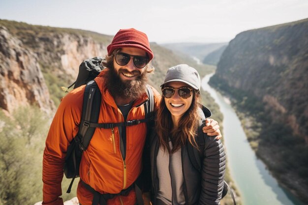 un homme et une femme posent pour une photo tout en portant des lunettes de soleil
