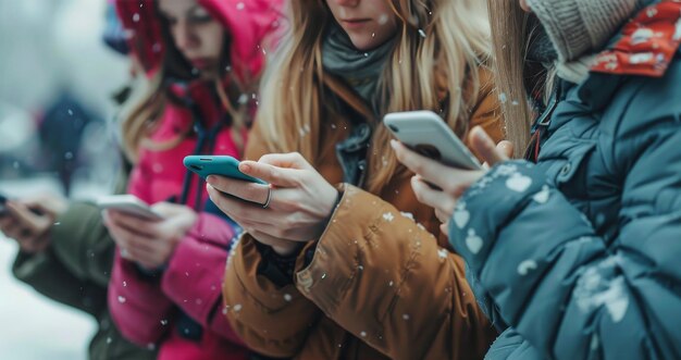 Un homme et une femme regardent leur téléphone portable