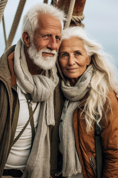 Un homme et une femme sont debout ensemble dans un arbre.