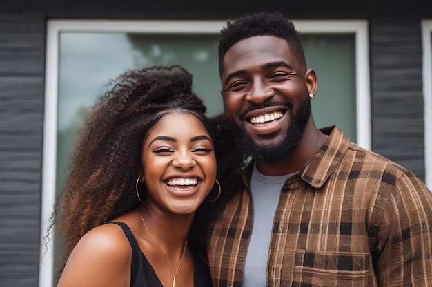 Photo un homme et une femme sourient pour une photo.