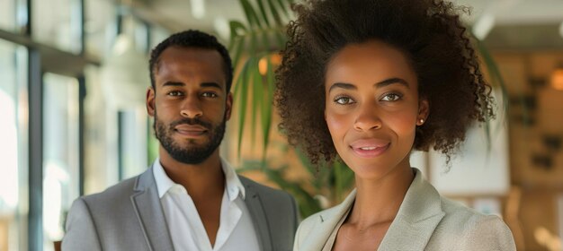 Un homme et une femme en tenue d'affaires