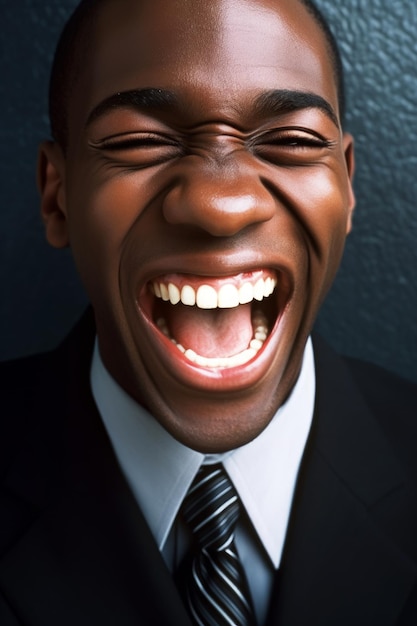 Un homme avec un grand sourire sur son visage