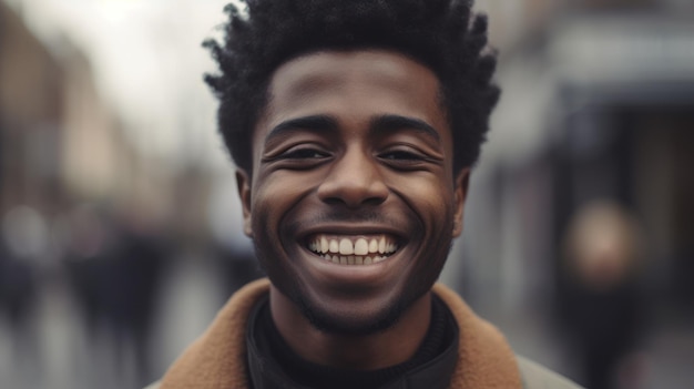 Un homme avec un grand sourire sur son visage