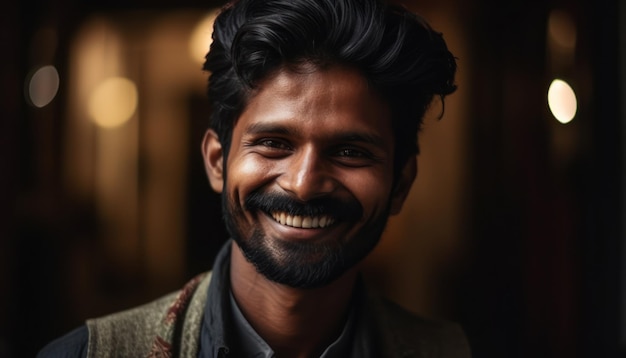 Homme indien souriant regardant la caméra