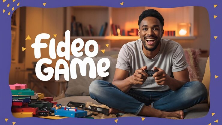 Photo un homme joyeux assis à la maison à l'intérieur à jouer à des jeux