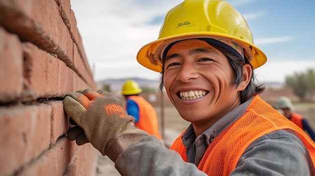 homme latino en construction avec ladrillos