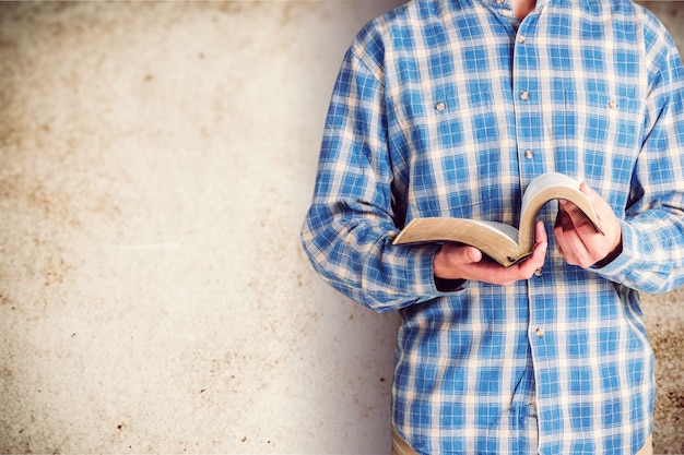 homme, lecture, bible, livre