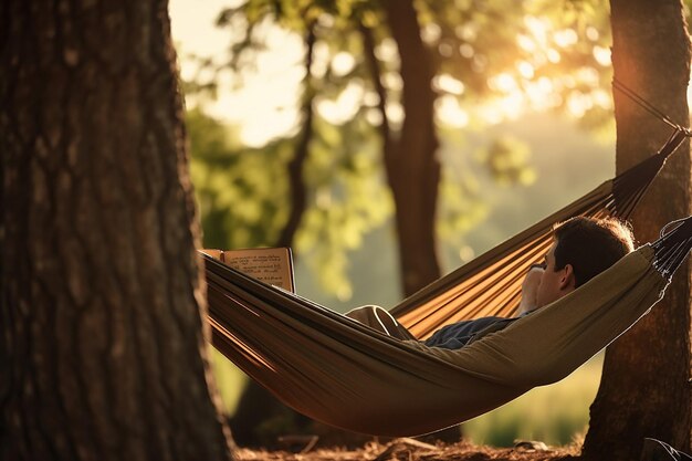 Photo un homme lit un livre dans un hameau