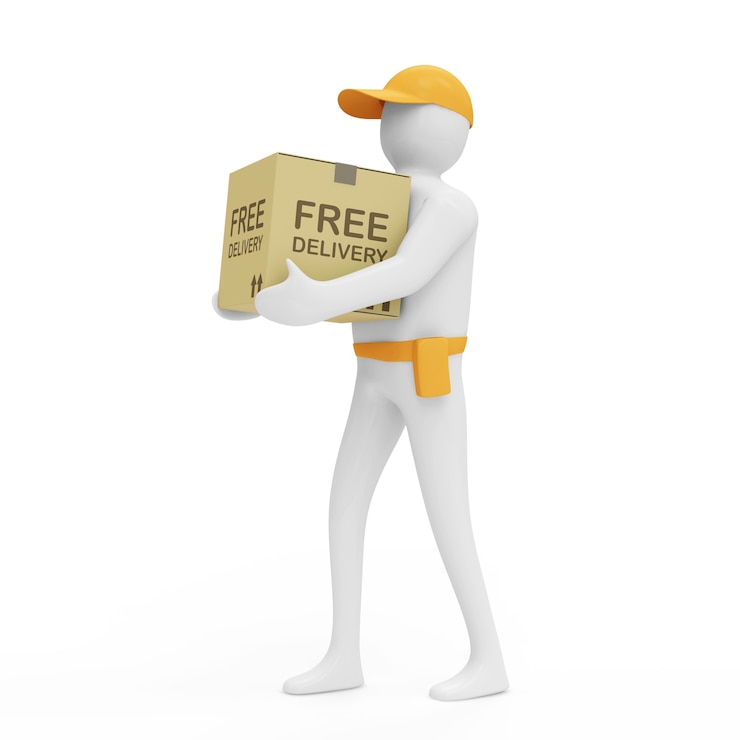 Photo l'homme livre les marchandises