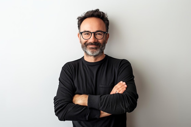 un homme avec des lunettes et une barbe portant des lunettes