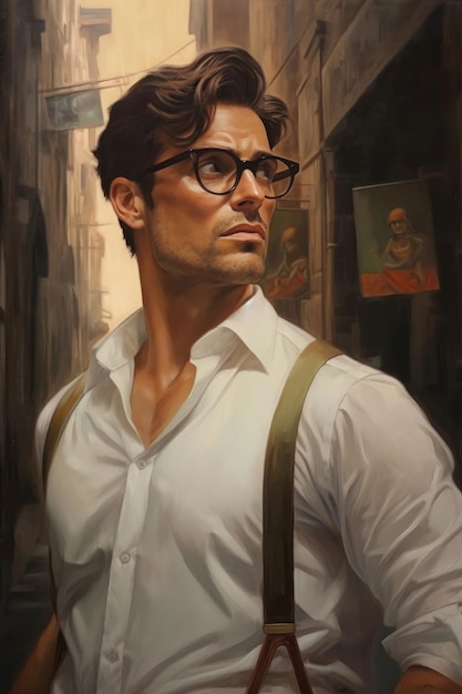 Un homme avec des lunettes et une chemise blanche