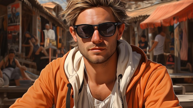 un homme avec des lunettes fond d'écran HD image photographique