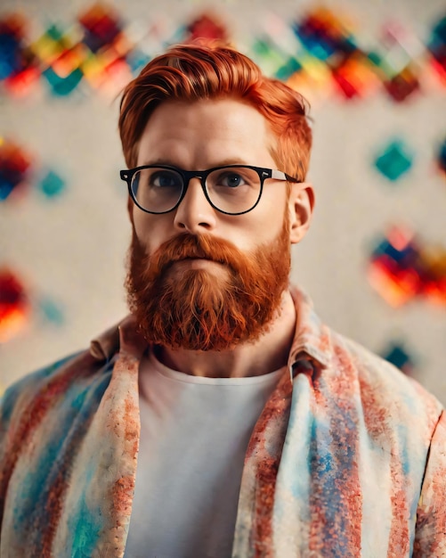 un homme avec des lunettes et un foulard qui dit " barbe "