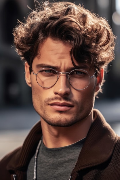 Un homme avec des lunettes et une veste