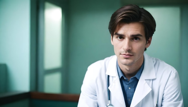 un homme avec un manteau de laboratoire et un stéthoscope